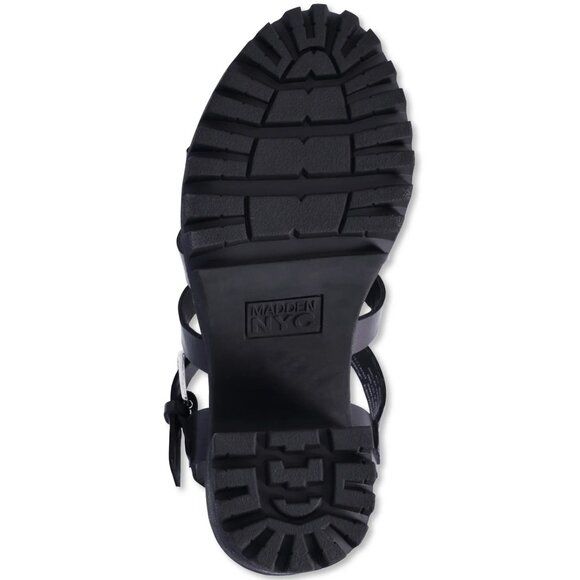 NWT Size 8.5 Madden NYC Genesis Black Block Heel Sandals - Picture 3 of 5